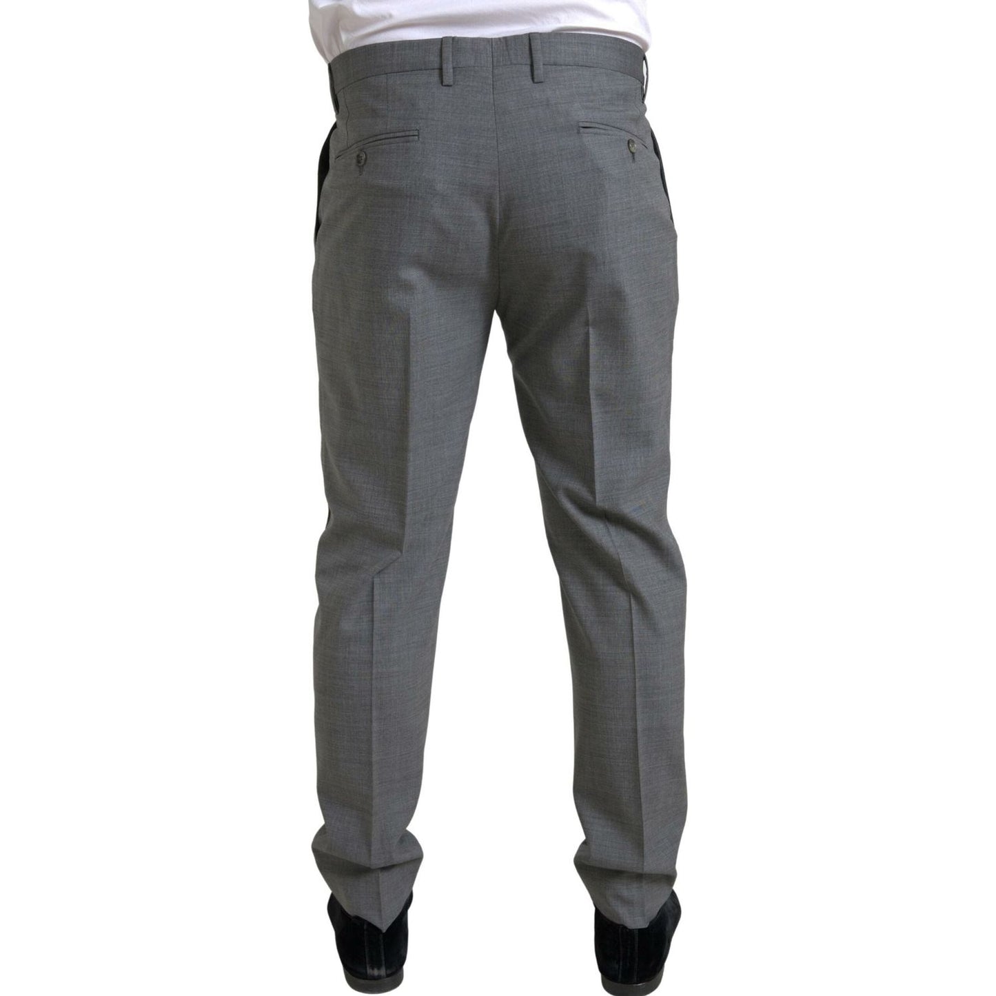 Dolce & Gabbana Elegant Skinny Wool Dress Pants in Grey gray-wool-chino-skinny-men-dress-trouser-pants