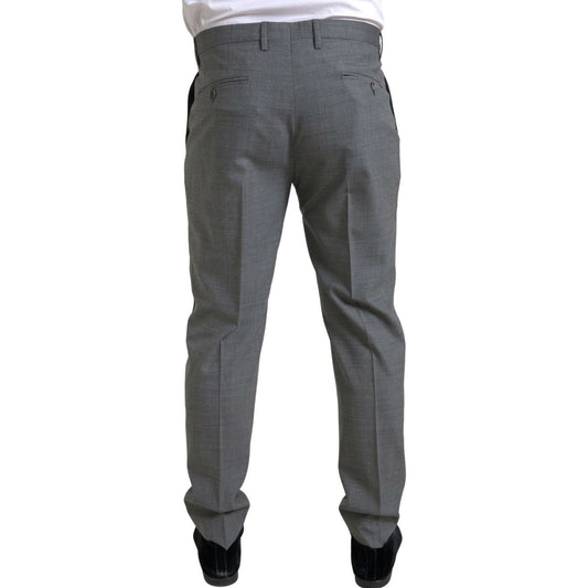 Dolce & Gabbana Elegant Skinny Wool Dress Pants in Grey gray-wool-chino-skinny-men-dress-trouser-pants