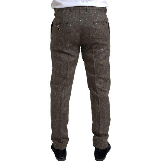 Dolce & Gabbana Elegant Skinny Wool Chino Pants brown-wool-dress-skinny-men-trouser-pants