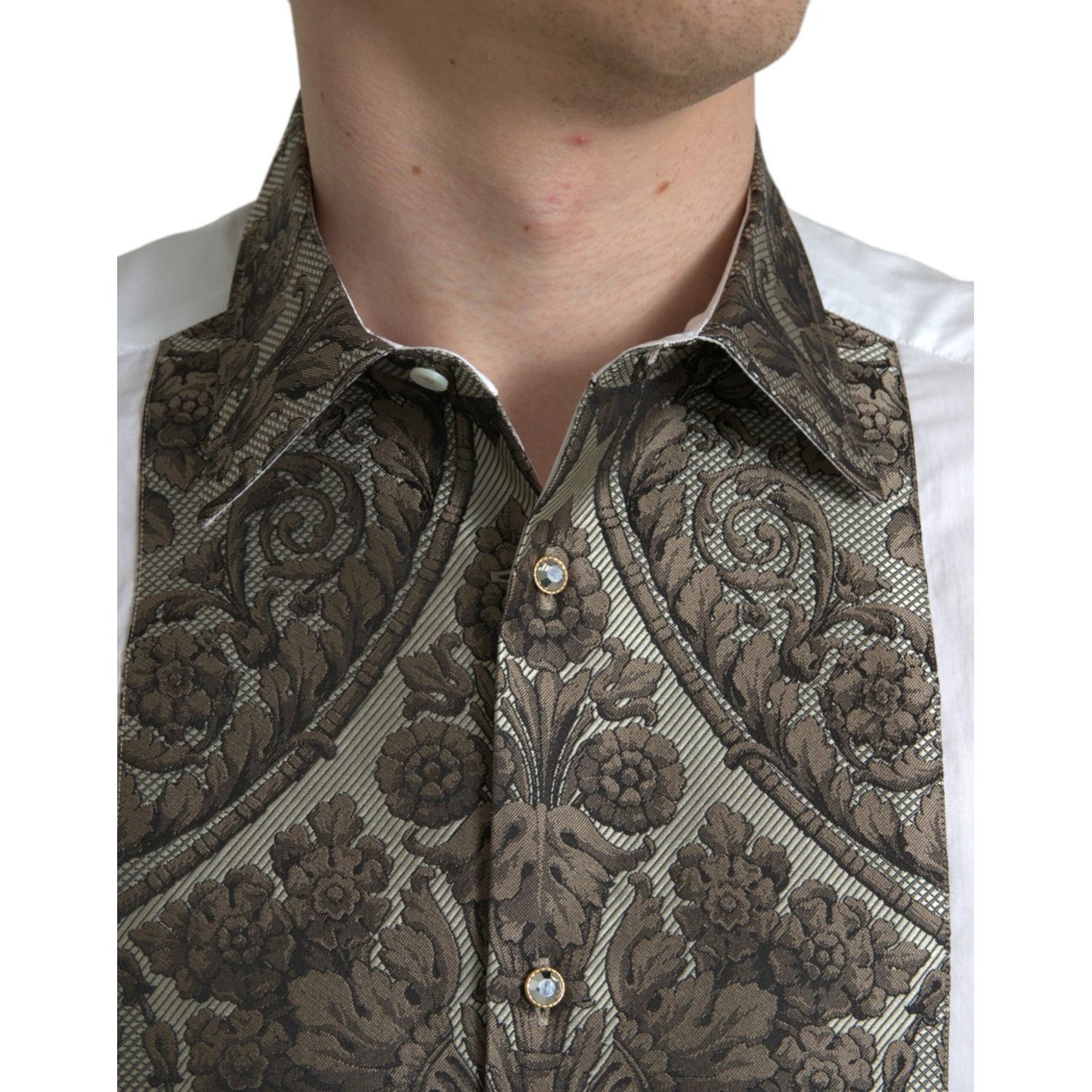 Dolce & Gabbana | Elegant Slim Fit French Cuff Dress Shirt| McRichard Designer Brands   