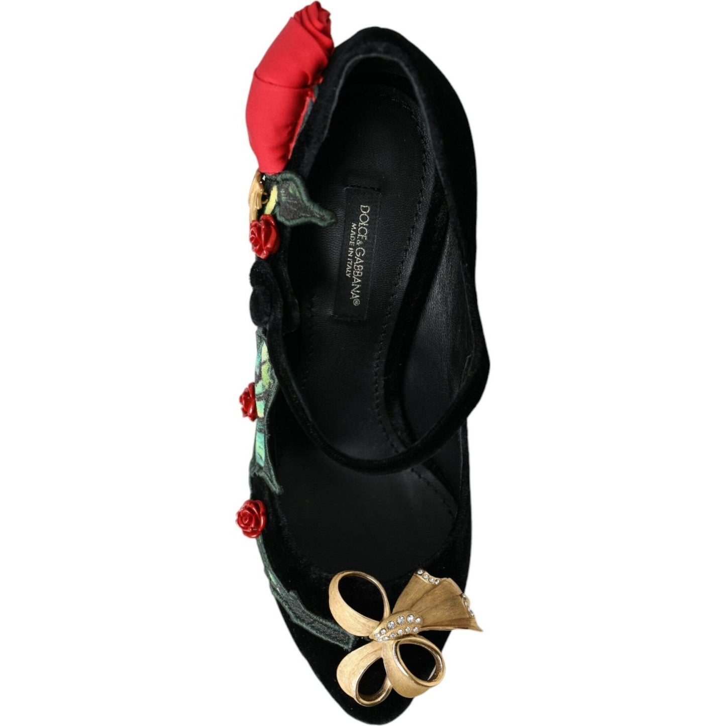 Dolce & Gabbana Black Roses Crystal Brooch Mary Jane Shoes black-roses-crystal-brooch-mary-jane-shoes