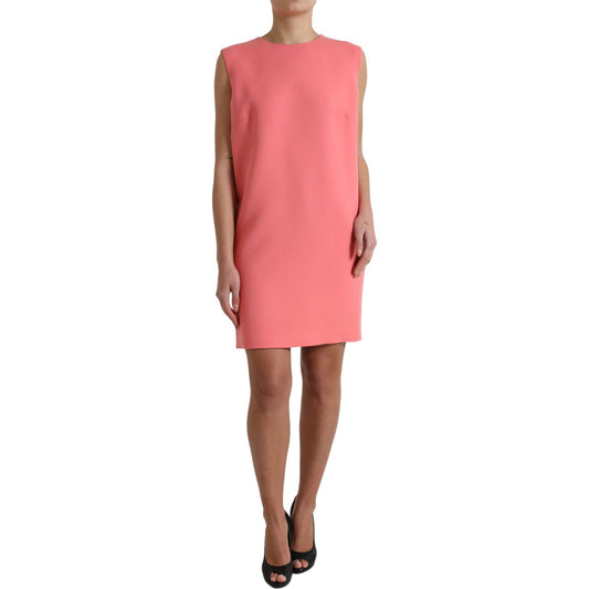 Dolce & Gabbana | Chic Pink Sleeveless Shift Mini Dress| McRichard Designer Brands   