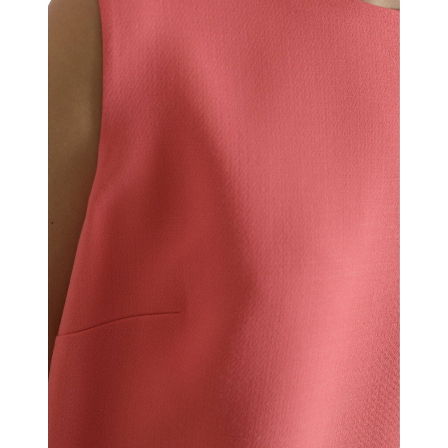 Dolce & Gabbana Chic Pink Sleeveless Shift Mini Dress pink-virgin-wool-sleeveless-mini-dress