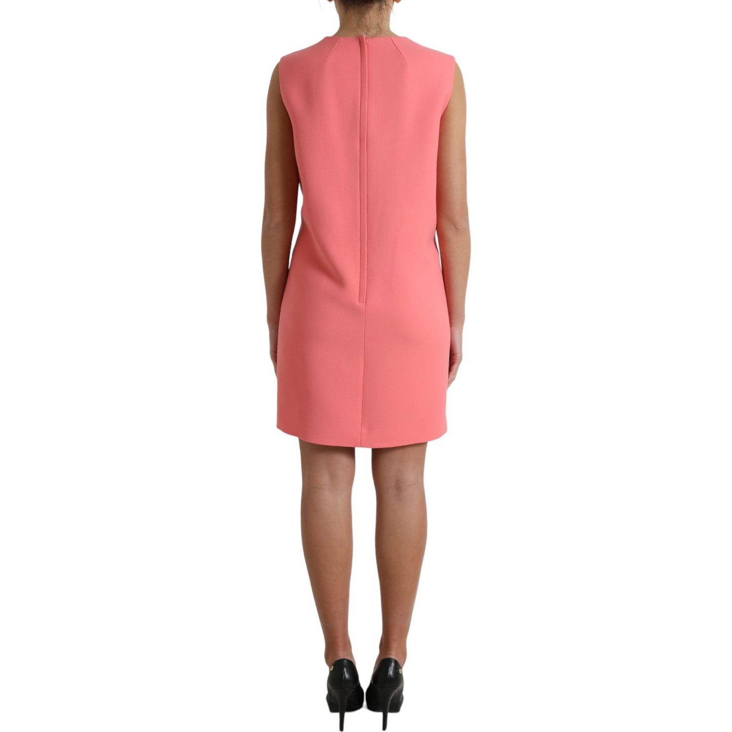 Dolce & Gabbana Chic Pink Sleeveless Shift Mini Dress pink-virgin-wool-sleeveless-mini-dress