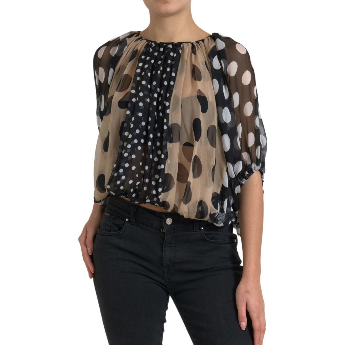 Dolce & Gabbana Elegant Polka Dot Silk Blouse elegant-polka-dot-silk-blouse