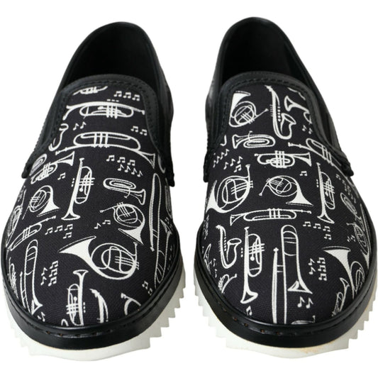 Dolce & GabbanaBlack Instrument Print Slip On Loafers ShoesMcRichard Designer Brands£379.00