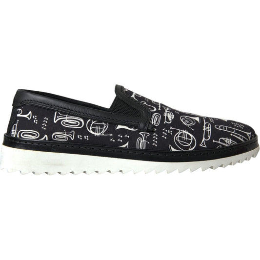 Dolce & GabbanaBlack Instrument Print Slip On Loafers ShoesMcRichard Designer Brands£379.00