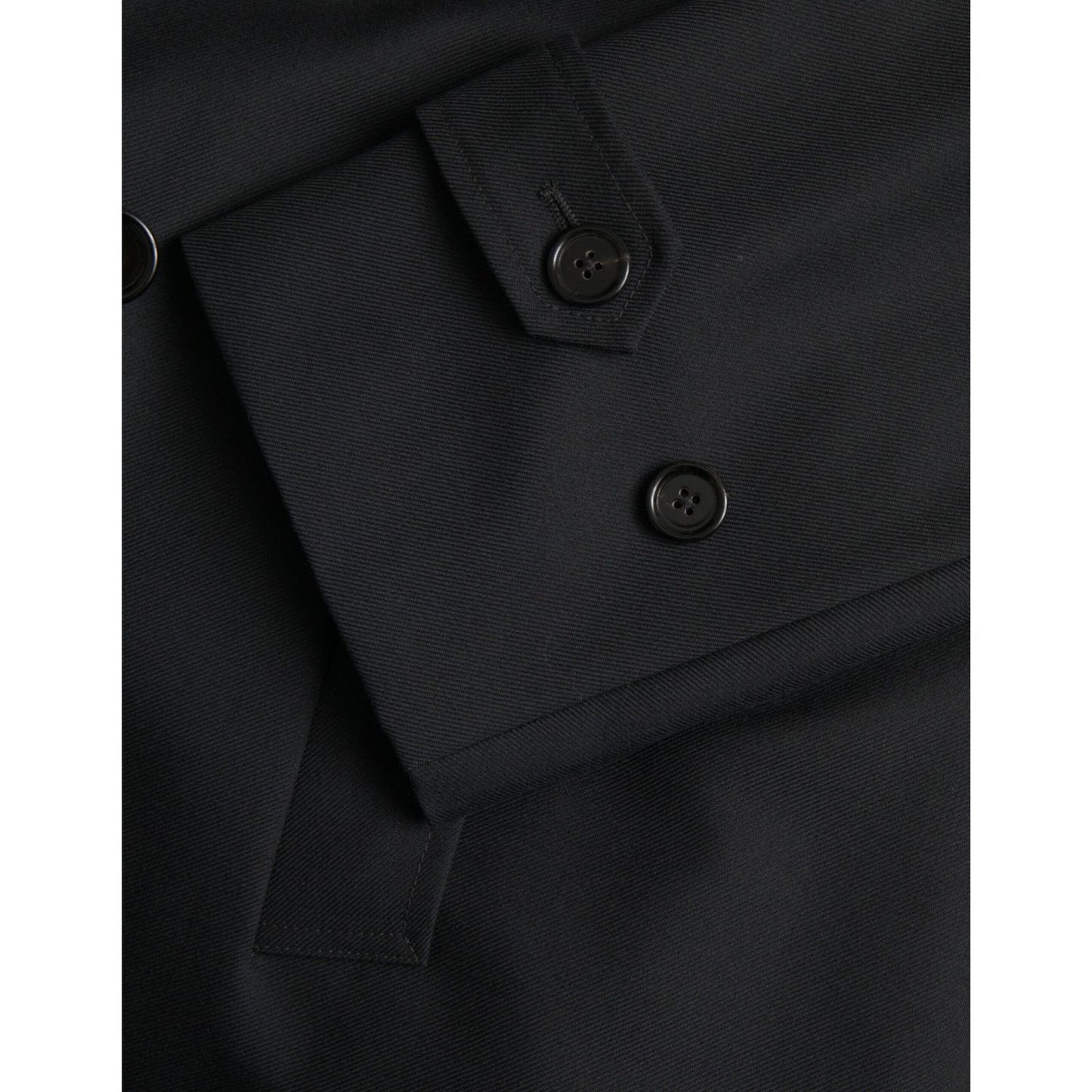 Dolce & Gabbana Black Double Breasted Trench Coat Jacket black-double-breasted-trench-coat-jacket