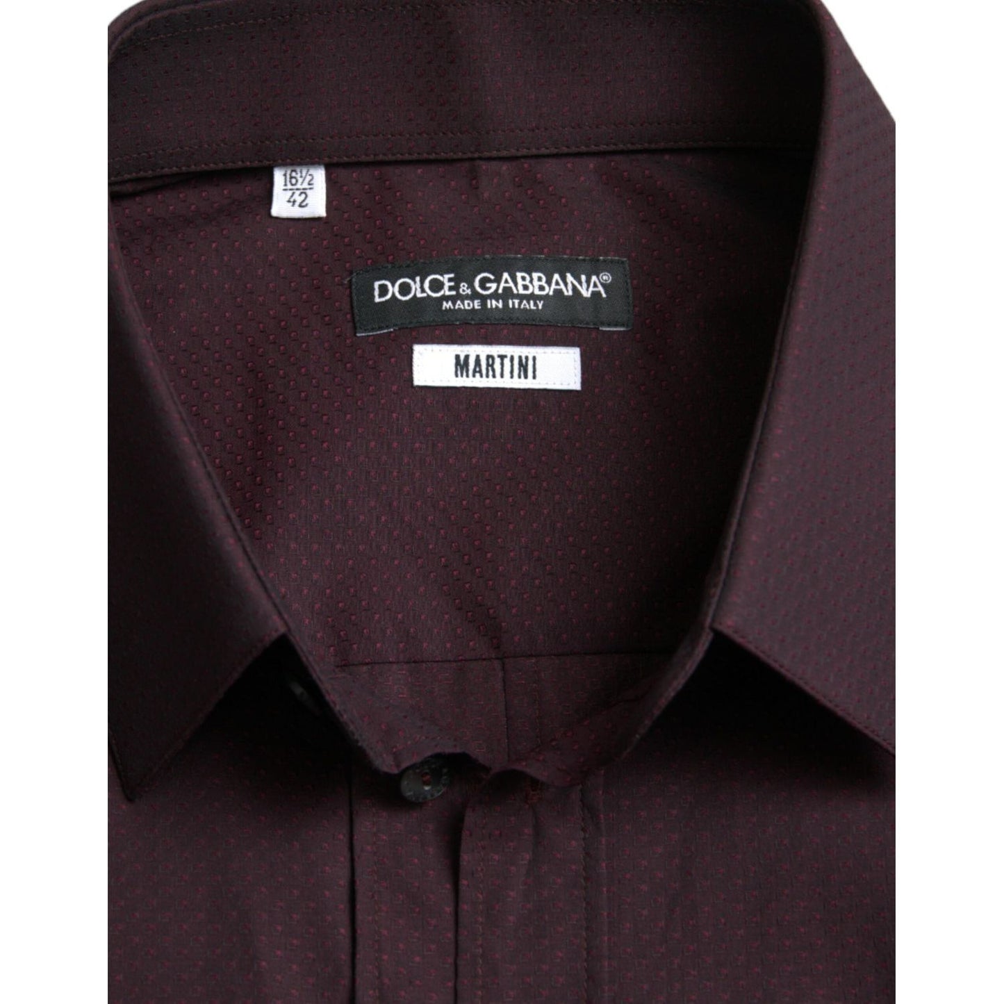 Dolce & Gabbana Elegant Maroon Martini Dress Shirt maroon-jacquard-formal-dress-martini-shirt