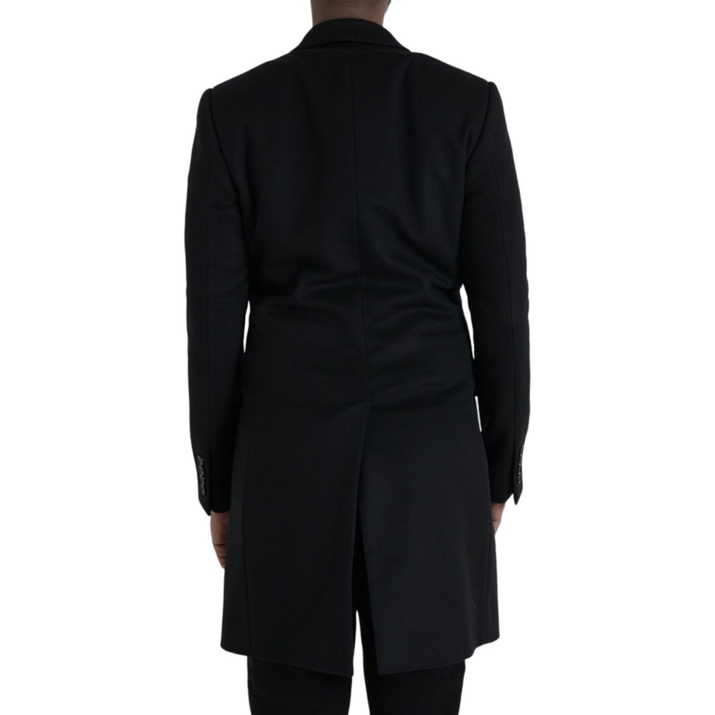 Dolce & Gabbana Black Single Breasted Trench Coat Jacket black-single-breasted-trench-coat-jacket