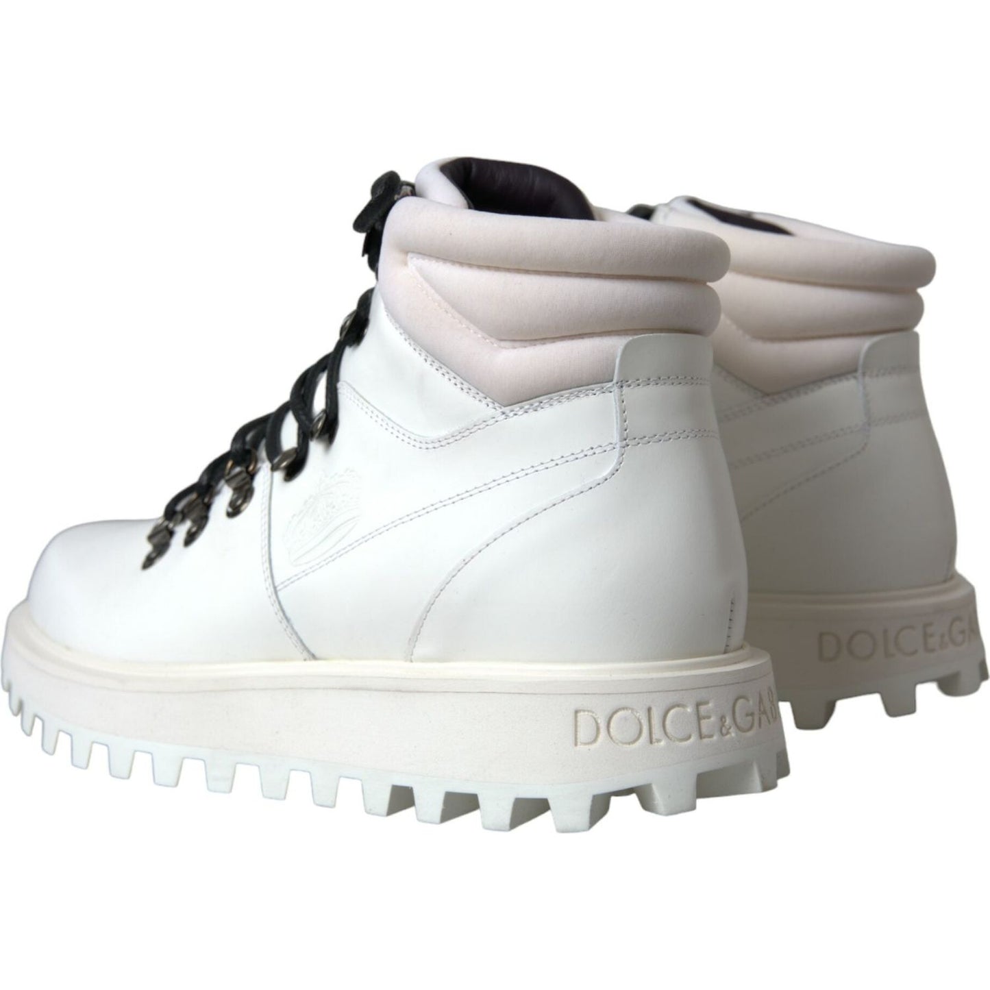 Dolce & Gabbana White Vulcano Trekking Men Ankle Boots Shoes white-vulcano-trekking-men-ankle-boots-shoes