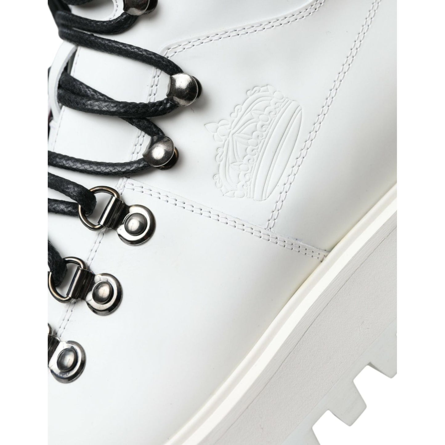 Dolce & Gabbana White Vulcano Trekking Men Ankle Boots Shoes white-vulcano-trekking-men-ankle-boots-shoes