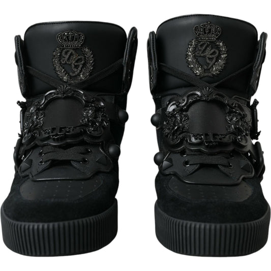 Dolce & GabbanaBlack Logo Leather Miami High Top Sneakers ShoesMcRichard Designer Brands£879.00