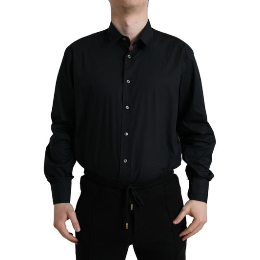 Dolce & Gabbana Exquisite Slim Fit Italian Dress Shirt black-cotton-collared-formal-dress-shirt