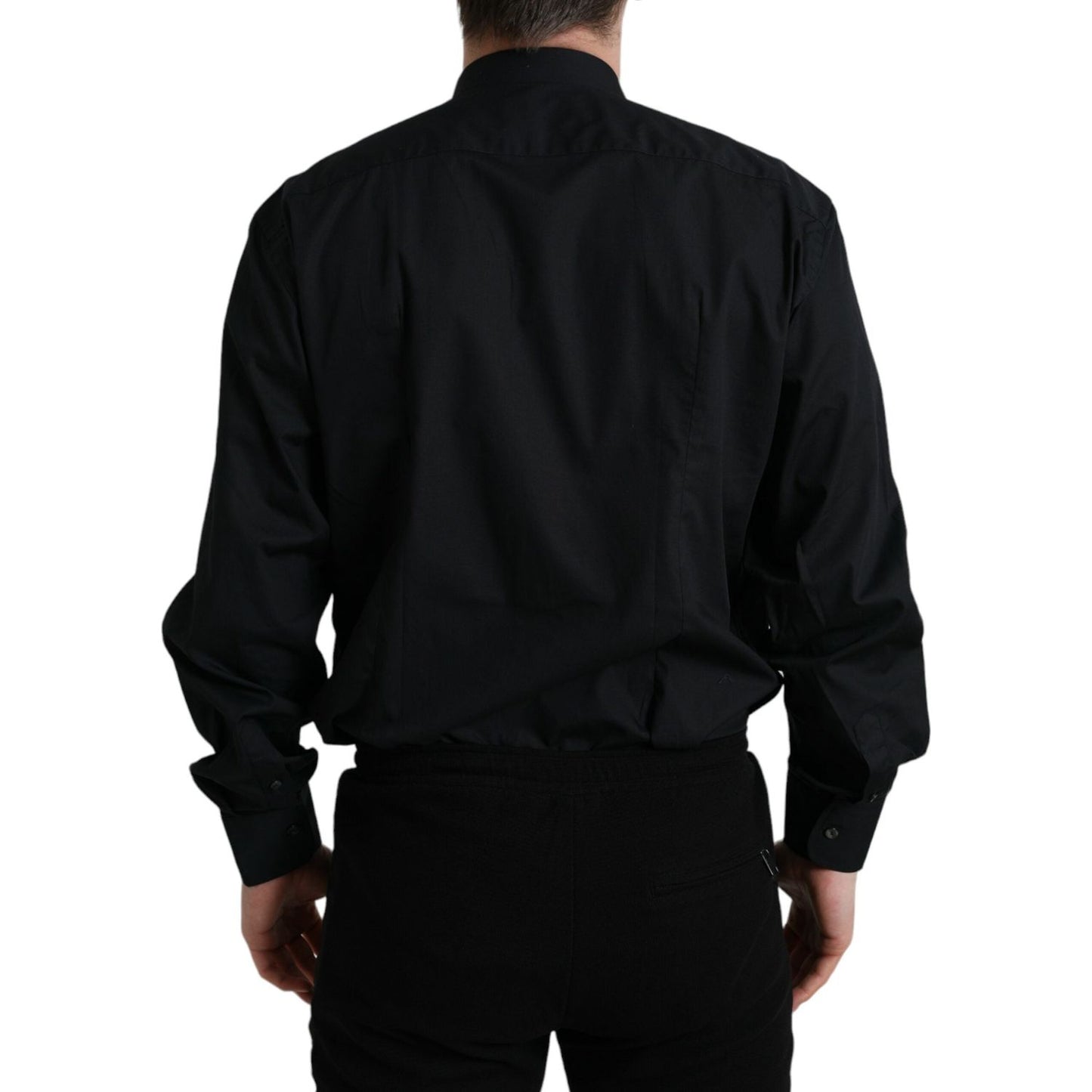 Dolce & Gabbana Exquisite Slim Fit Italian Dress Shirt black-cotton-collared-formal-dress-shirt