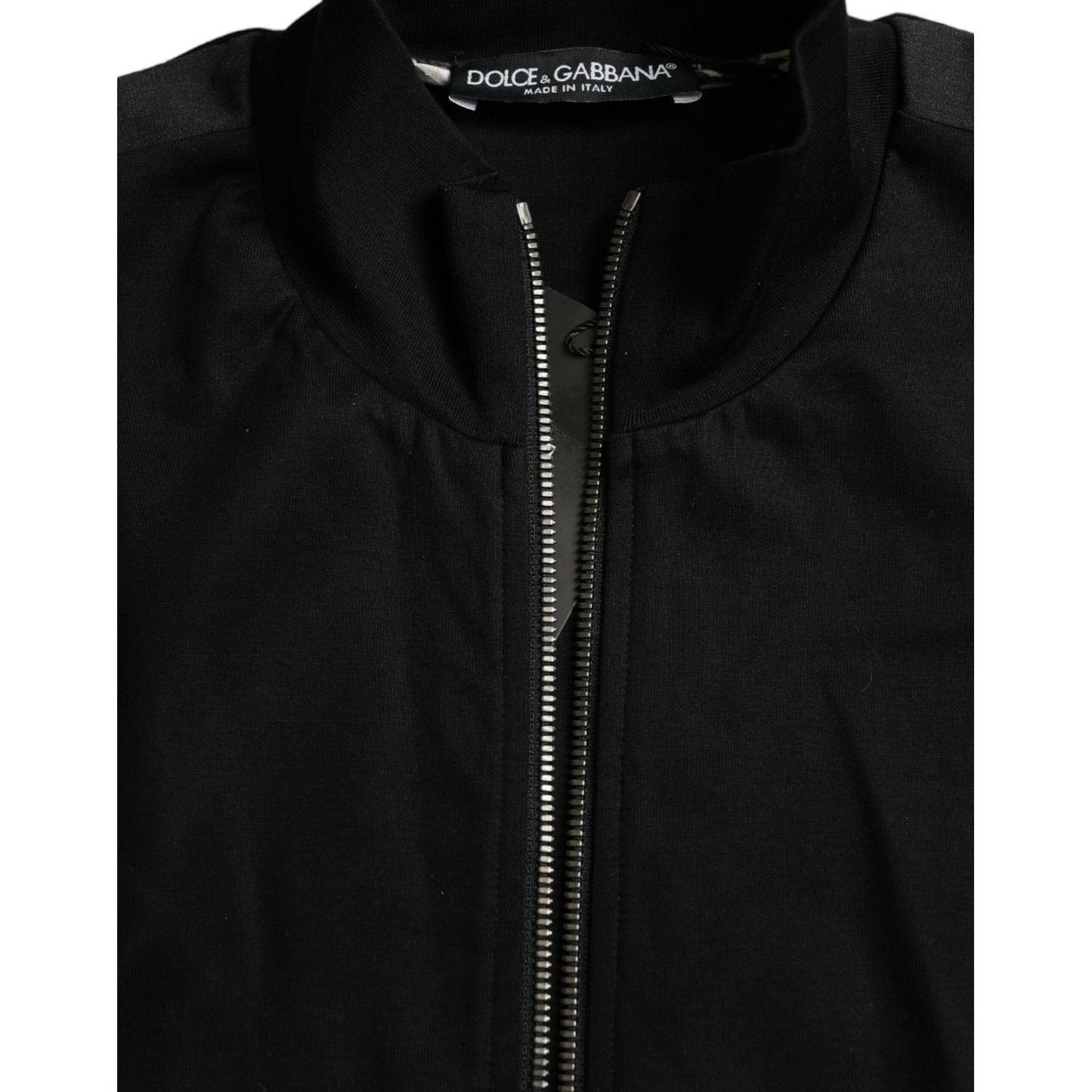 Dolce & Gabbana | Elegant Full Zip Black Sweater| McRichard Designer Brands   