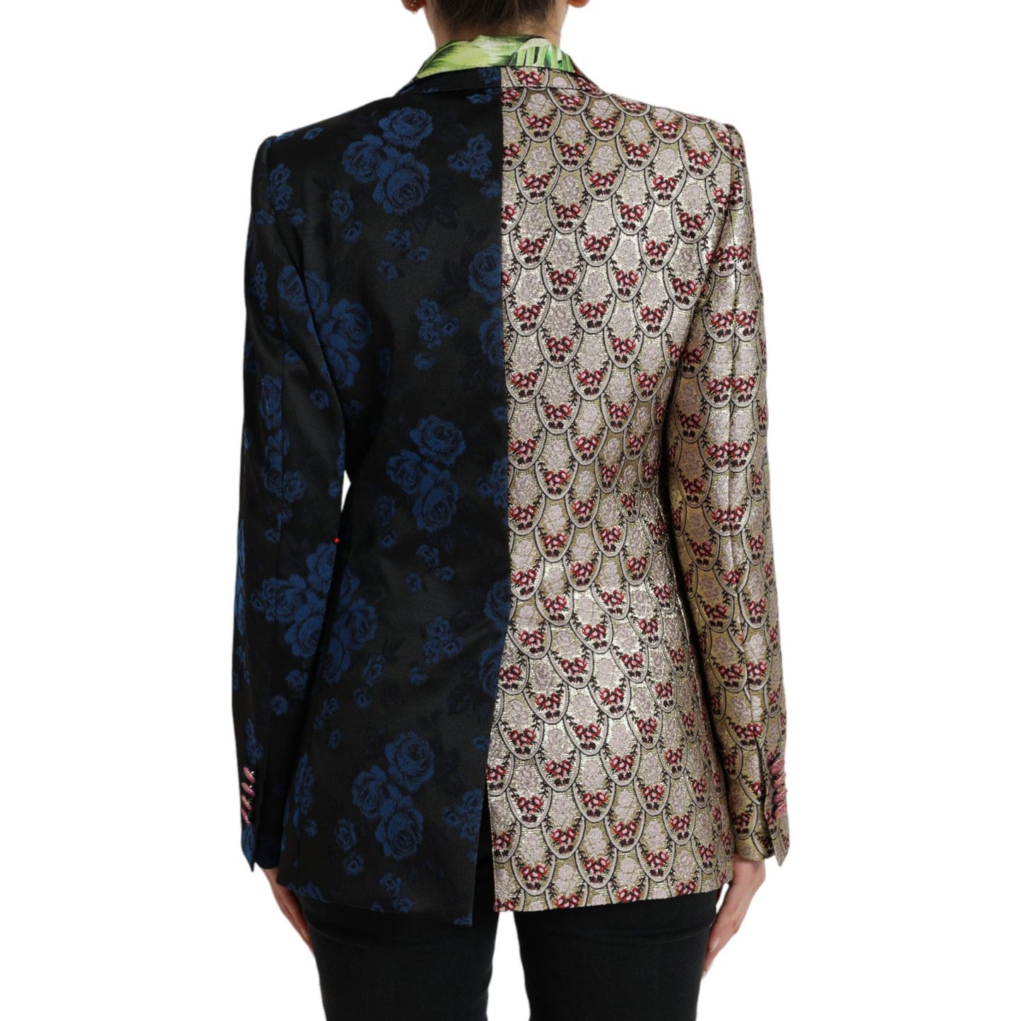 Dolce & Gabbana Elegant Multicolor Patchwork Blazer multicolor-floral-patchwork-jacquard-jacket