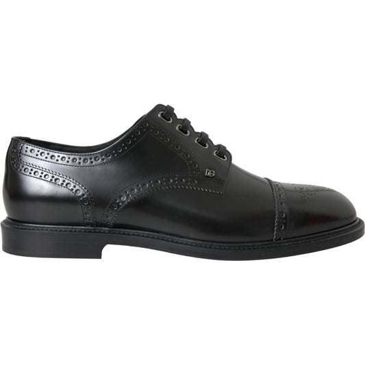Dolce & Gabbana Black Leather Oxford Wingtip Derby Shoes black-leather-oxford-wingtip-derby-shoes