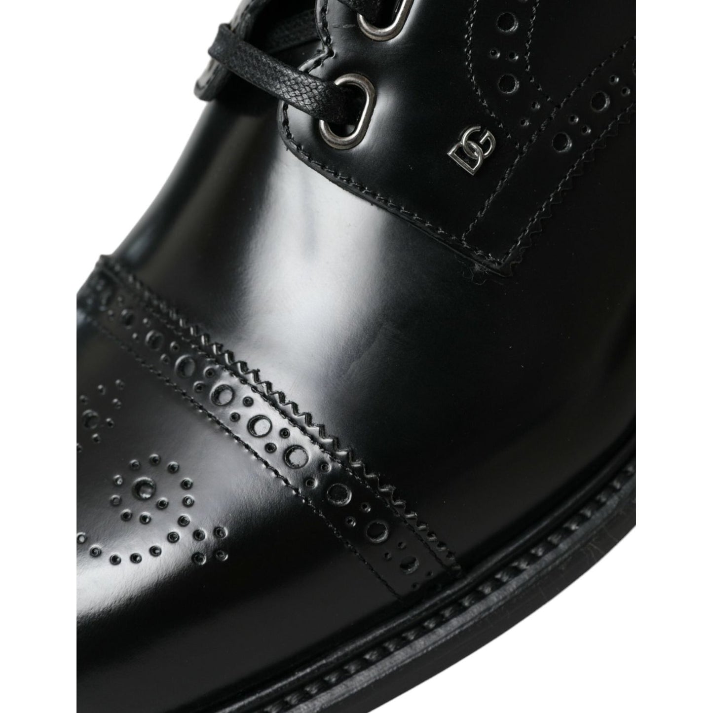Dolce & Gabbana Black Leather Oxford Wingtip Derby Shoes black-leather-oxford-wingtip-derby-shoes