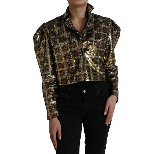 Dolce & Gabbana Multicolor Sequined Cropped Jacket multicolor-polyester-sequined-cropped-jacket