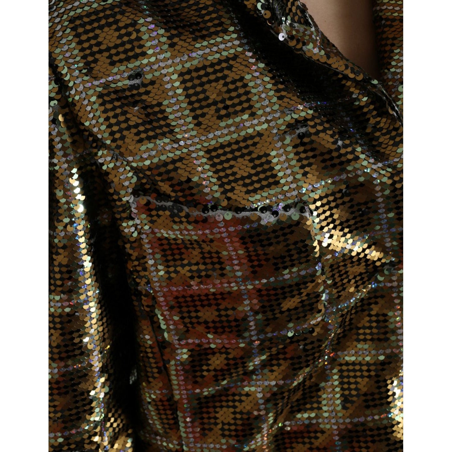 Dolce & Gabbana Multicolor Sequined Cropped Jacket multicolor-polyester-sequined-cropped-jacket