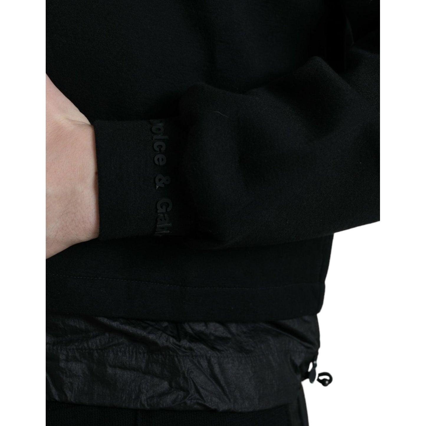 Dolce & Gabbana Elegant Black Hooded Pullover Sweater black-cotton-hooded-logo-pullover-sweater