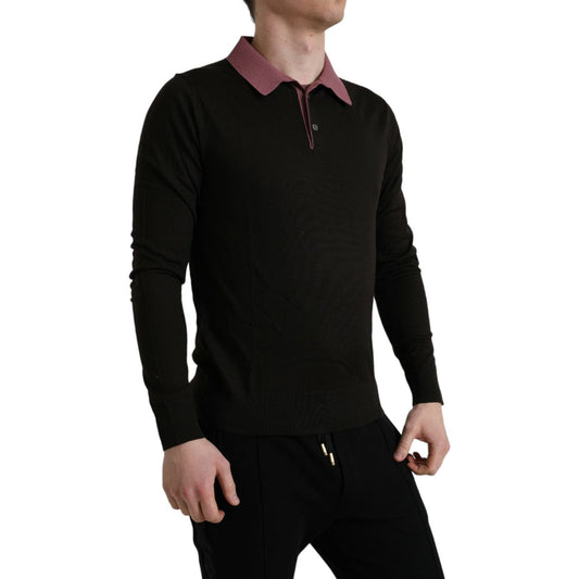 Dolce & Gabbana | Elegant Wool Pullover Sweater in Brown| McRichard Designer Brands   