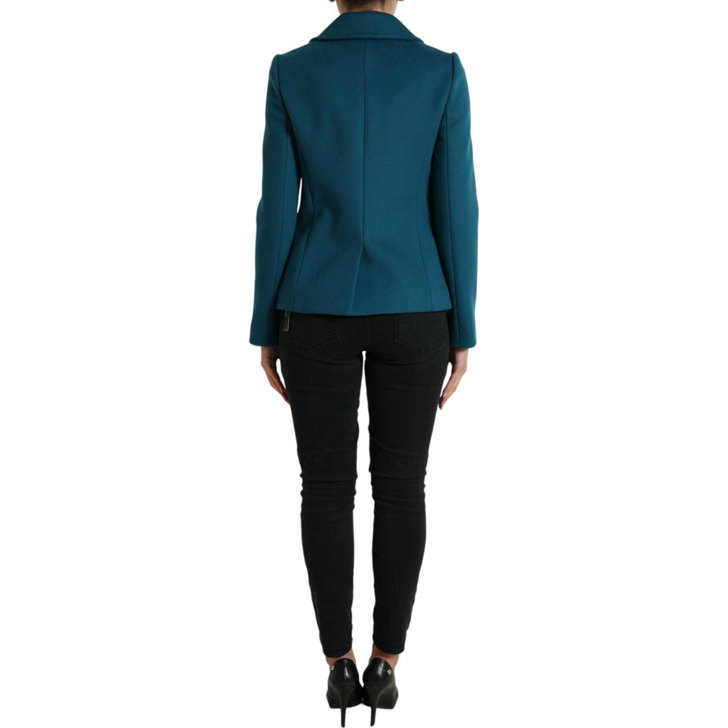 Dolce & Gabbana Blue Trench Wool Cashmere Short Coat Jacket blue-trench-wool-cashmere-short-coat-jacket