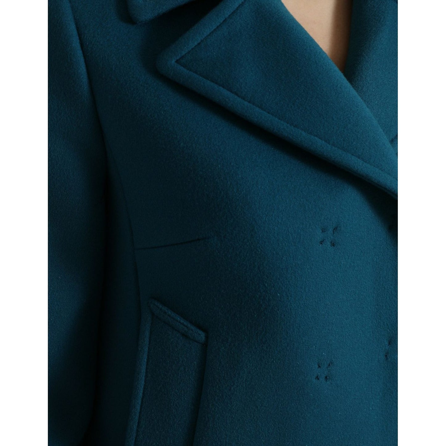 Dolce & Gabbana Blue Trench Wool Cashmere Short Coat Jacket blue-trench-wool-cashmere-short-coat-jacket