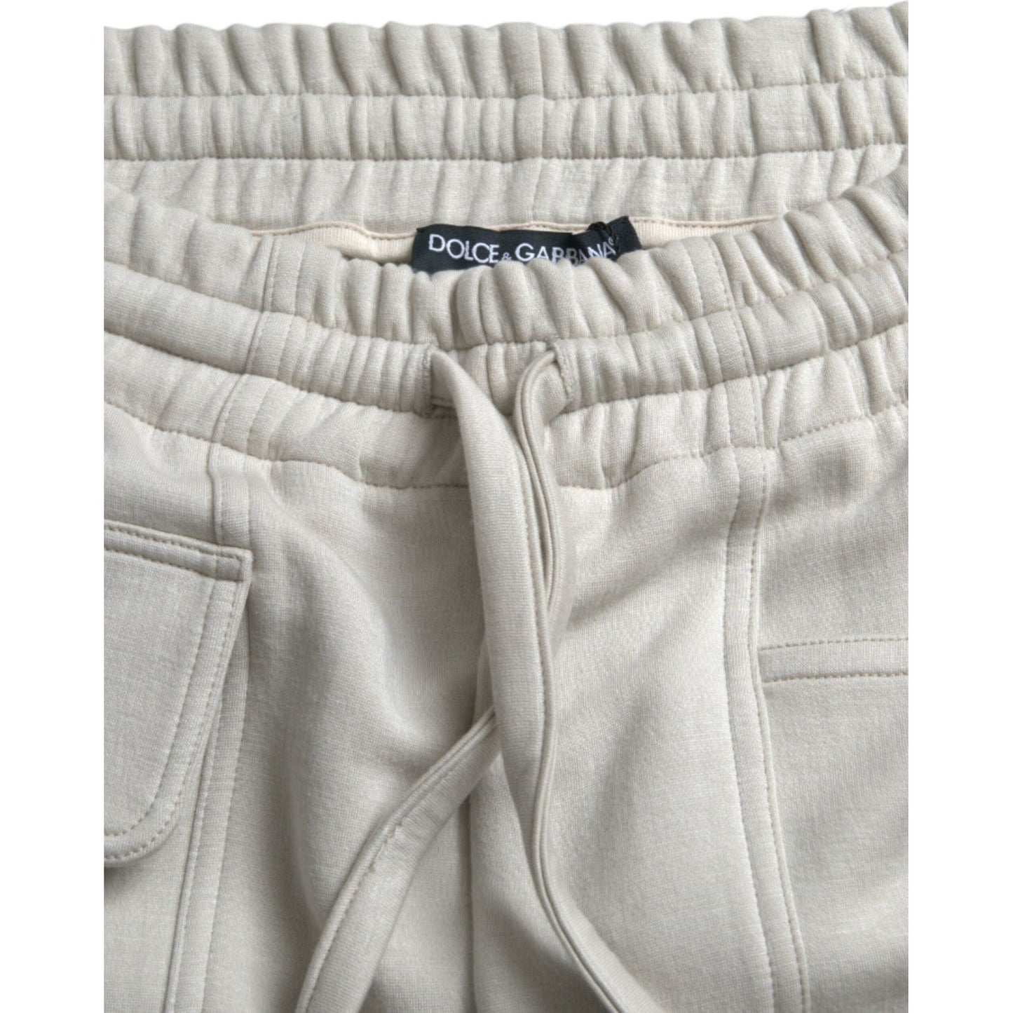 Dolce & Gabbana Off White Viscose Cargo Jogger Sweatpants Pants off-white-viscose-cargo-jogger-sweatpants-pants