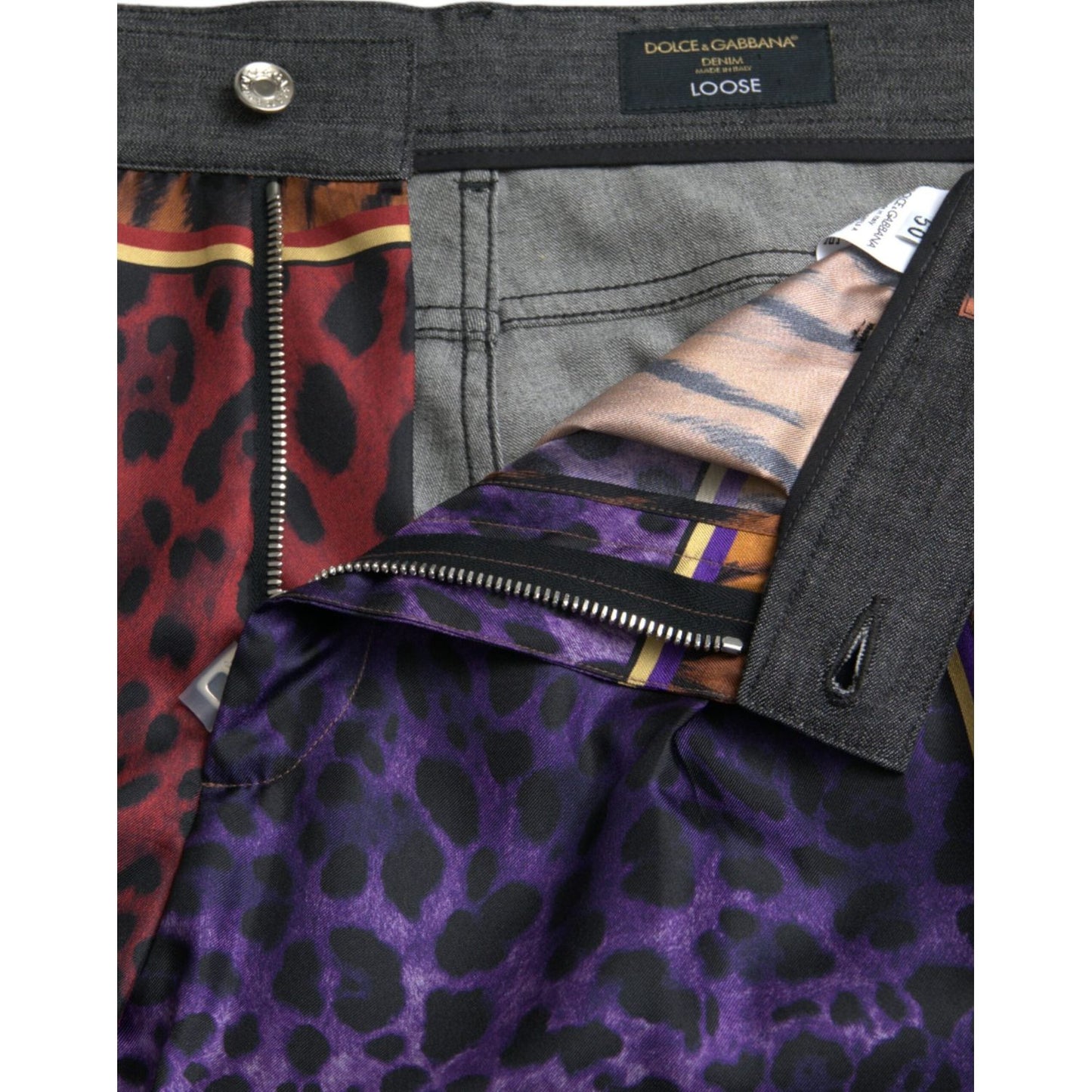Dolce & Gabbana Multicolor Tiger Leopard Cotton Loose Tapered Pants multicolor-tiger-leopard-cotton-loose-tapered-pants