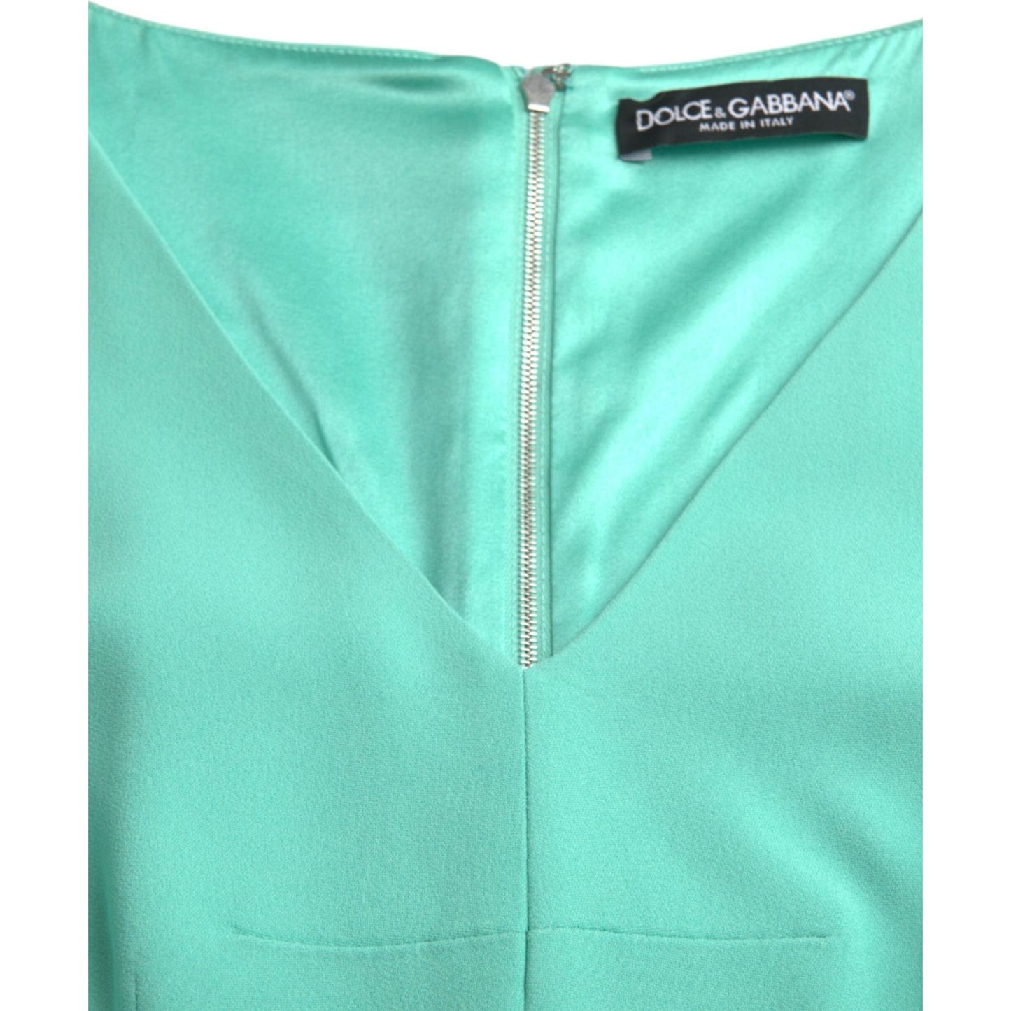 Dolce & Gabbana Green Viscose Sleeveless Bodycon Midi Dress green-viscose-sleeveless-bodycon-midi-dress