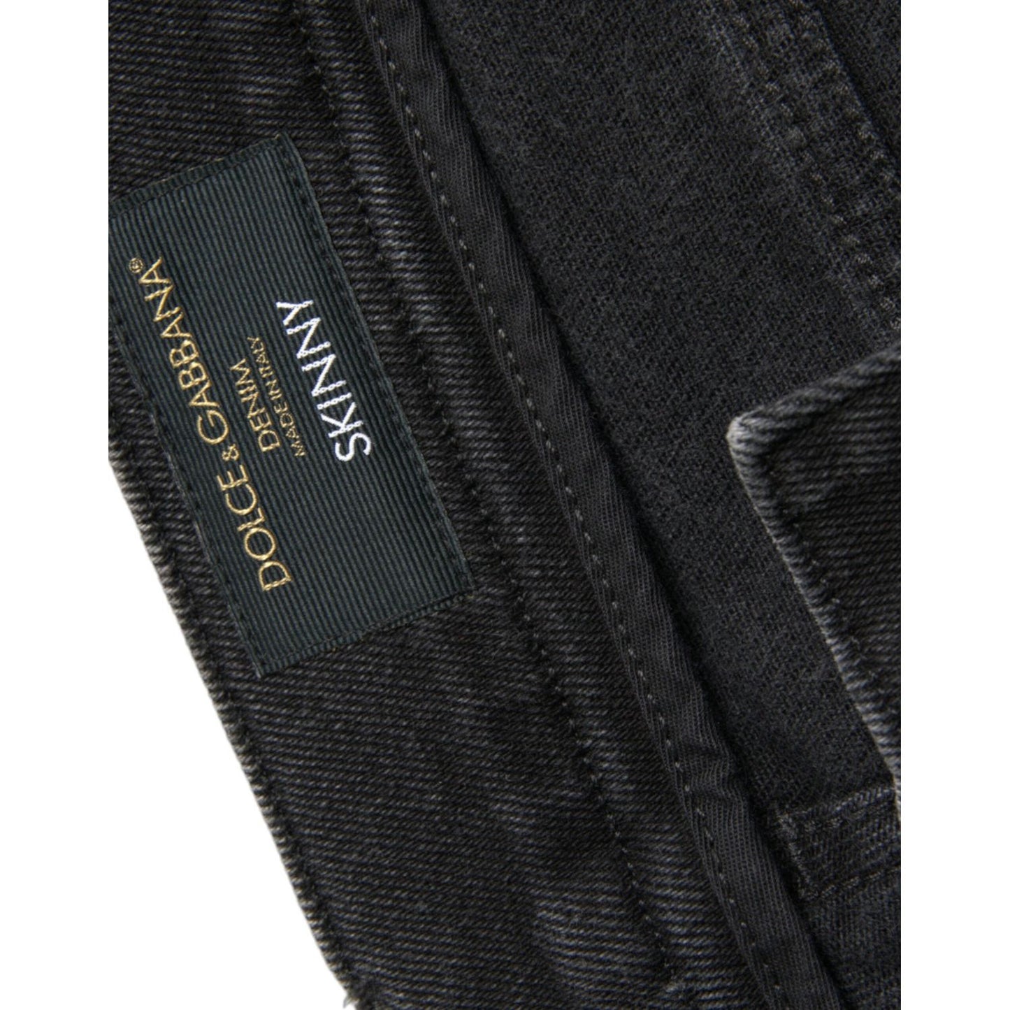 Dolce & Gabbana Gray Cotton Stretch Skinny Denim Logo Jeans gray-cotton-stretch-skinny-denim-logo-jeans