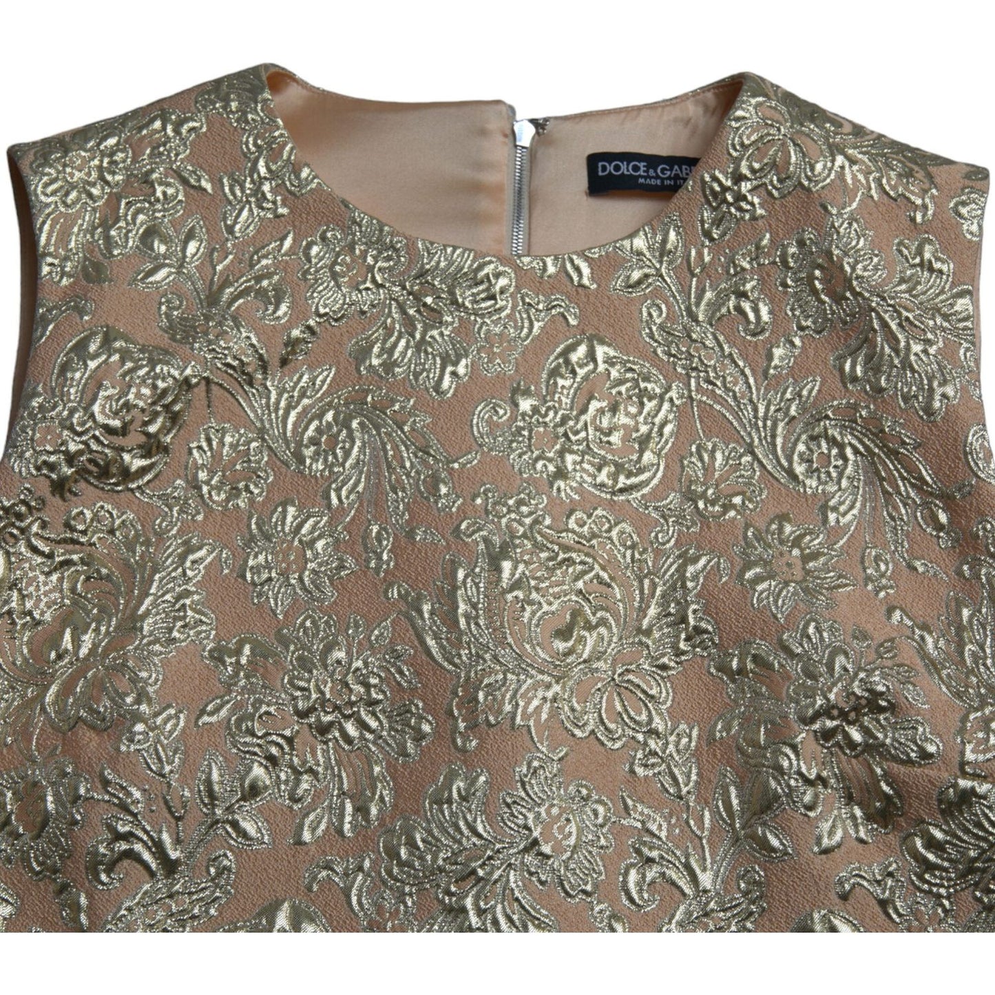 Dolce & Gabbana Elegant Mini Lurex Jacquard Dress metallic-floral-jacquard-a-line-mini-dress