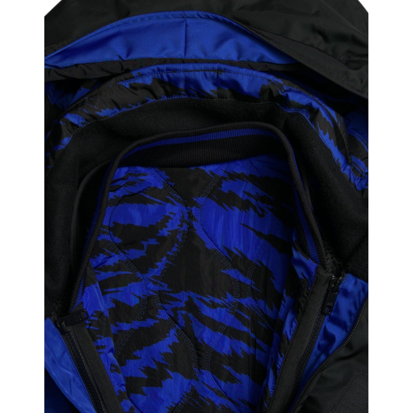 Dolce & Gabbana Reversible Nylon Windbreaker With Hood black-blue-hooded-windbreaker-coat-jacket