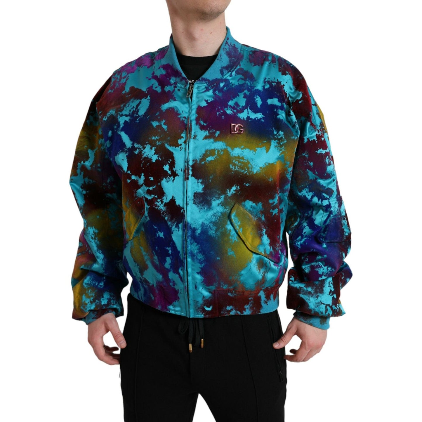 Dolce & Gabbana Multicolor Polyester Bomber Jacket multicolor-color-splash-zip-bomber-jacket