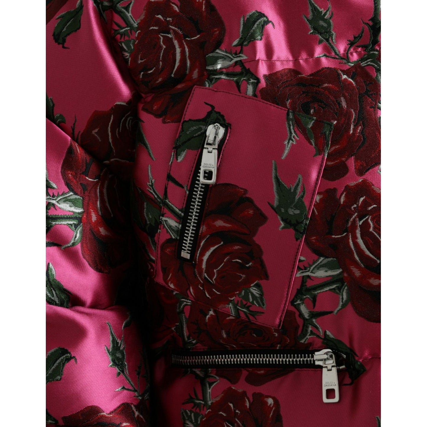 Dolce & Gabbana | Elegant Rose Print Quilted Jacket| McRichard Designer Brands   