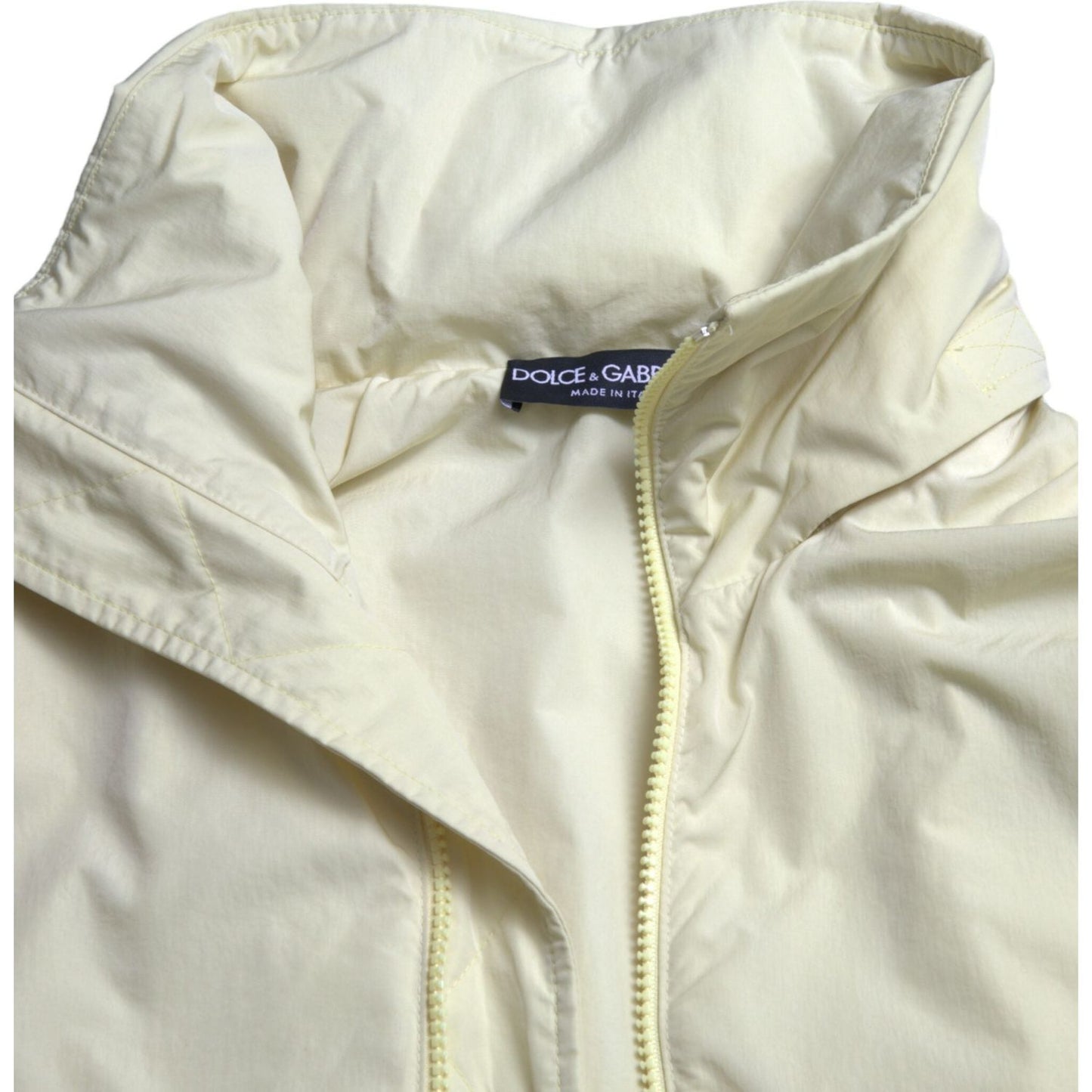 Dolce & Gabbana Elegant Yellow Windbreaker Jacket yellow-nylon-collared-full-zip-parka-jacket
