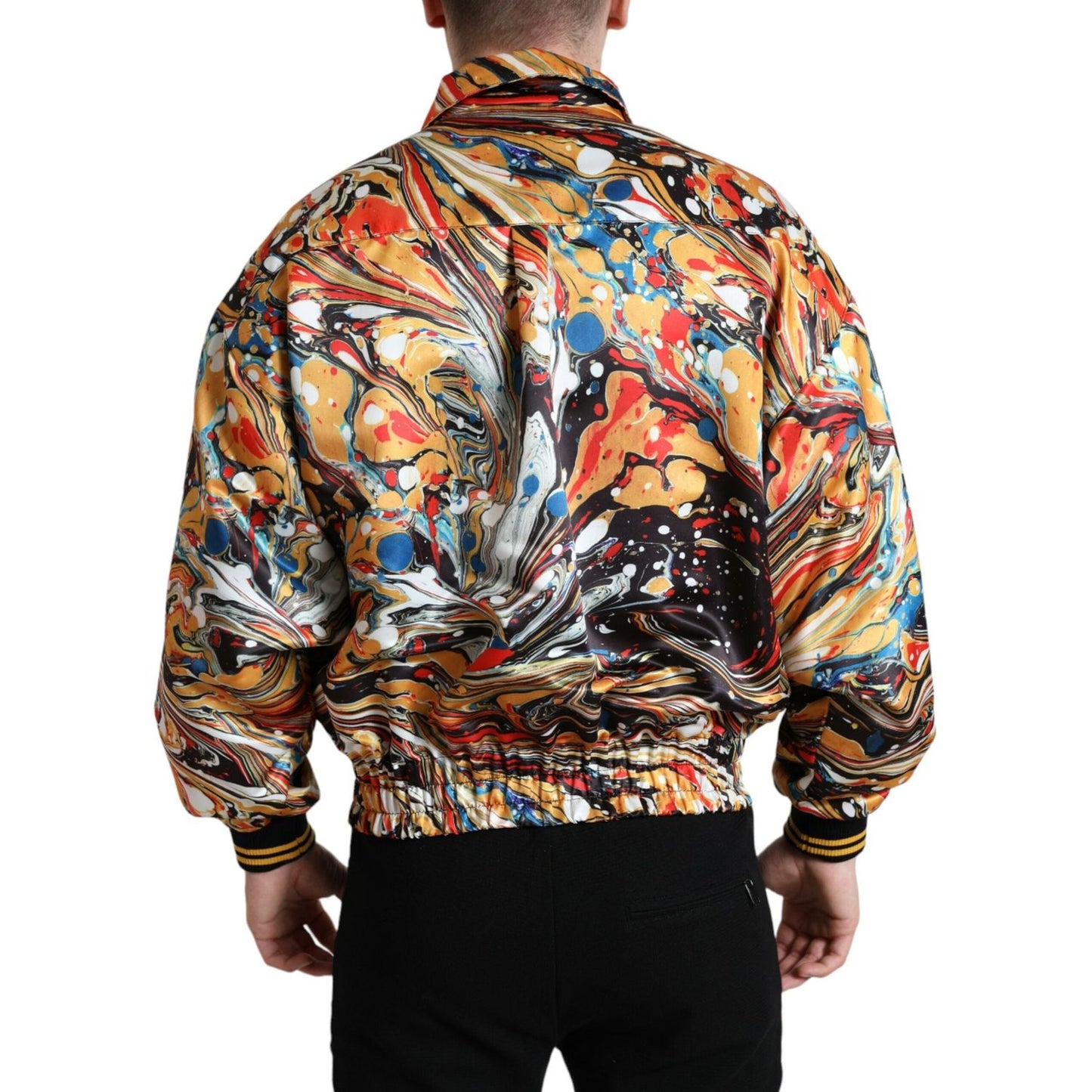 Dolce & Gabbana Colorful Abstract Bomber Jacket multicolor-abstract-polyester-bomber-jacket