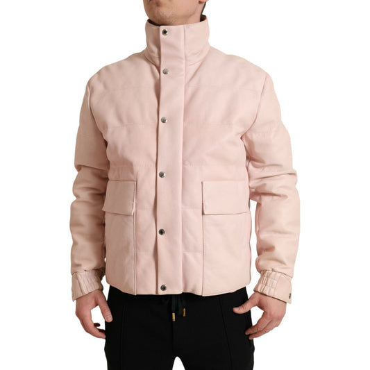 Dolce & Gabbana | Chic Pink Puffer Jacket with Sleek Design| McRichard Designer Brands   