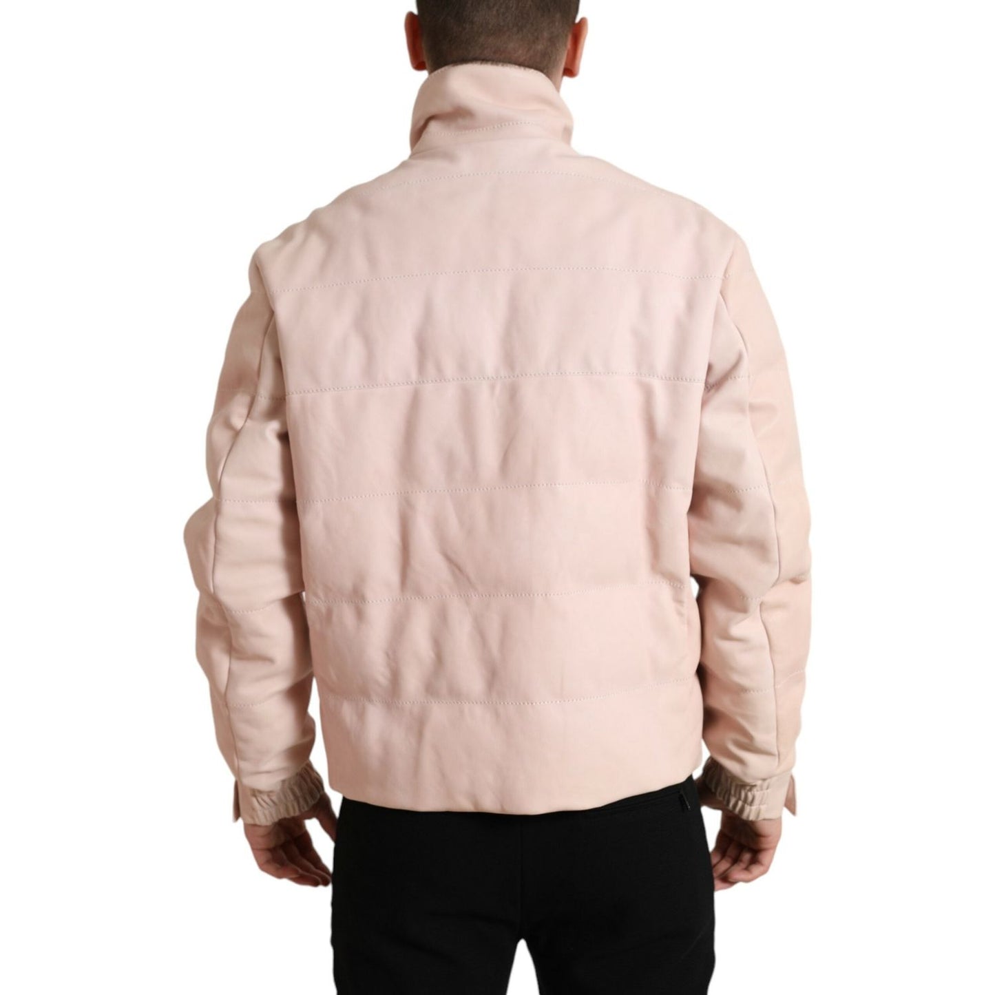 Dolce & Gabbana | Chic Pink Puffer Jacket with Sleek Design| McRichard Designer Brands   