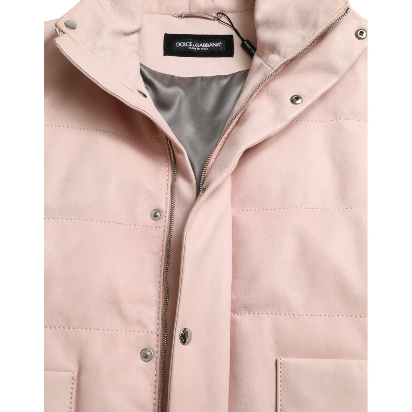 Dolce & Gabbana Chic Pink Puffer Jacket with Sleek Design pink-nylon-men-turtle-neck-puffer-jacket