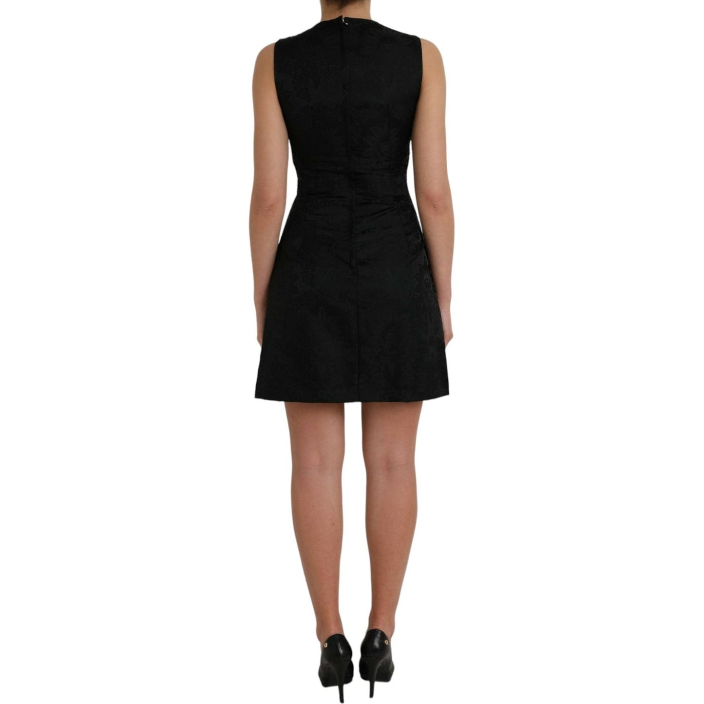 Dolce & Gabbana Black Sleeveless Bodycon A-line Mini Dress black-sleeveless-bodycon-a-line-mini-dress