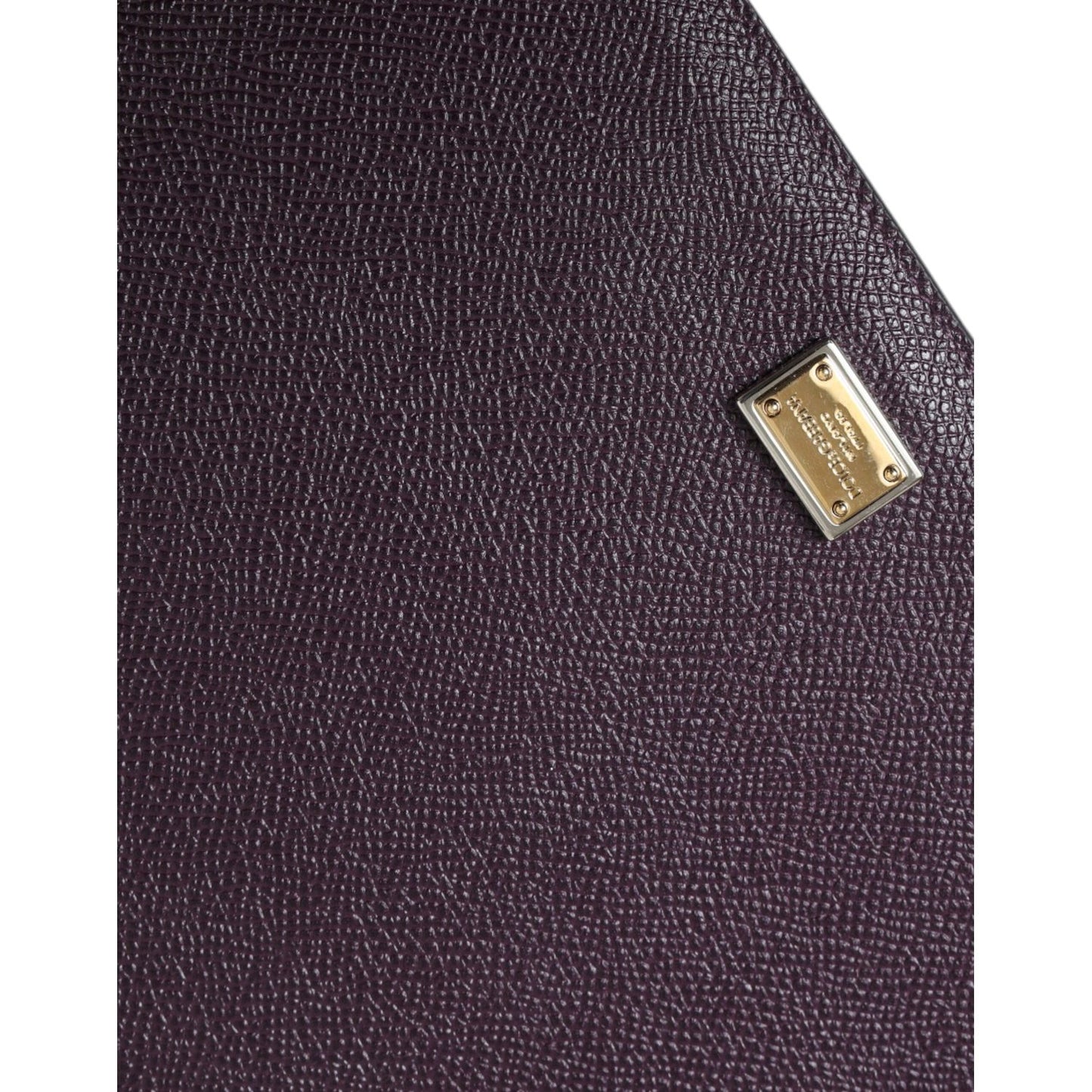 Dolce & Gabbana Elegant Leather Tablet Pouch in Rich Brown dark-brown-leather-logo-plaque-cover-sleeve-tablet-case