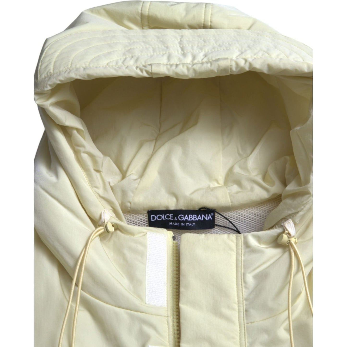 Dolce & Gabbana Sunshine Yellow Hooded Vest Jacket yellow-nylon-hooded-sportswear-vest-jacket