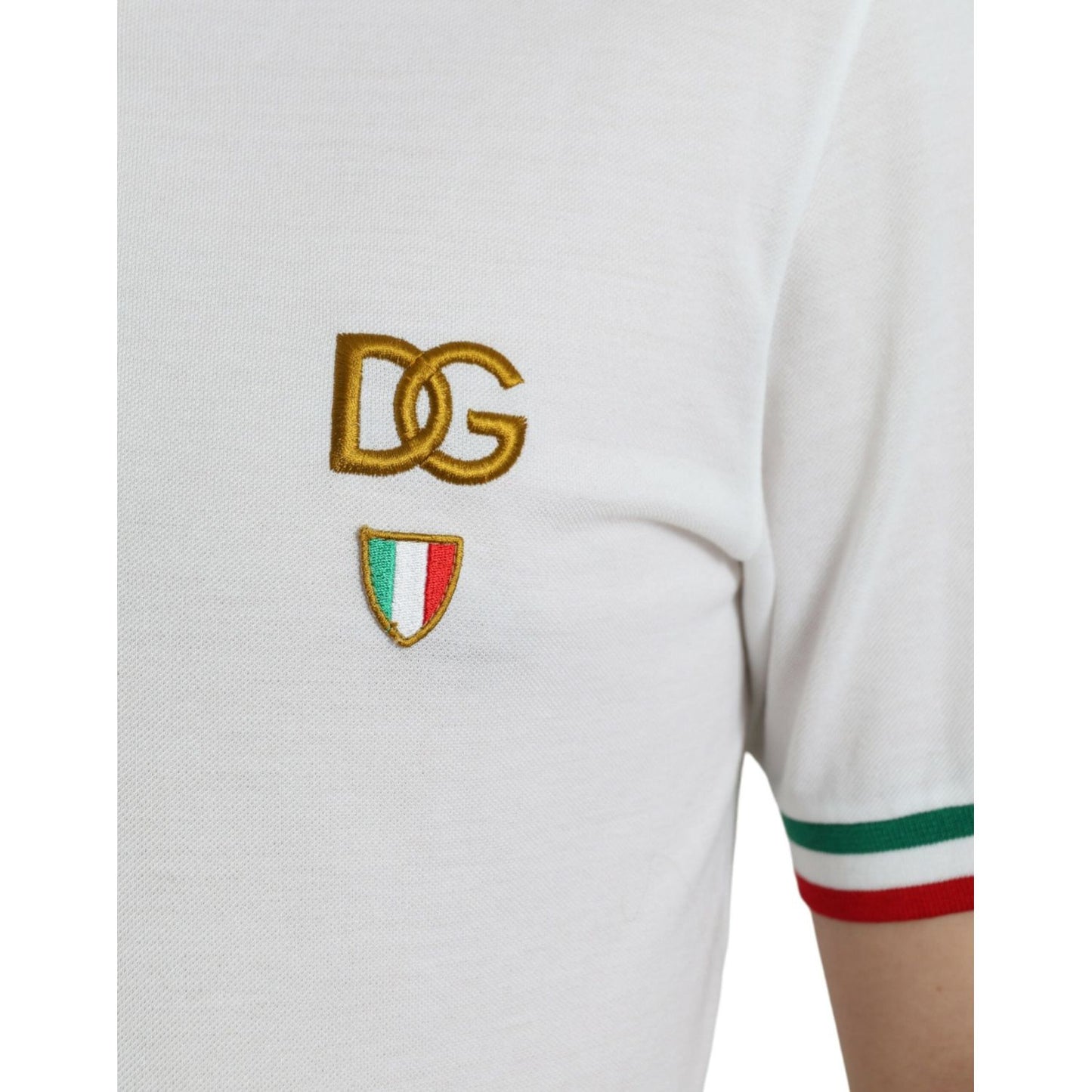 Dolce & Gabbana Elegant White Cotton Polo with Logo Detail elegant-white-cotton-polo-with-logo-detail