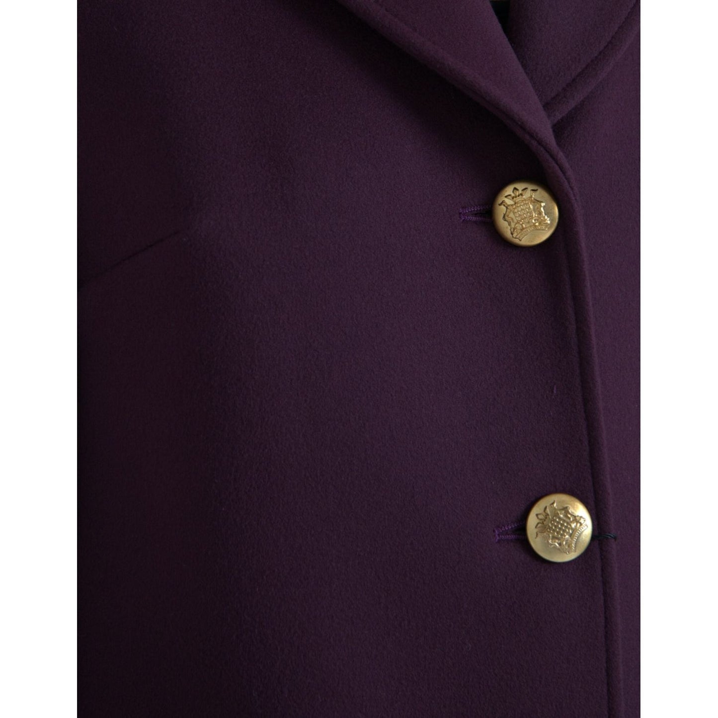 Dolce & Gabbana Elegant Purple Wool-Cashmere Trench Coat elegant-purple-wool-cashmere-trench-coat