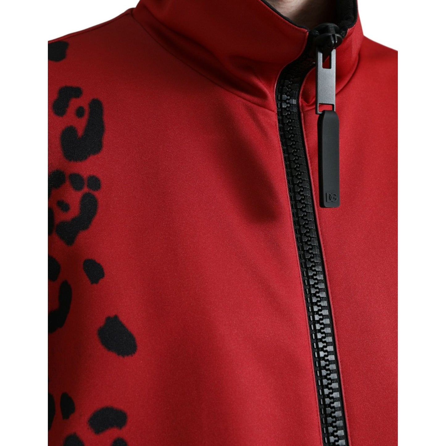 Dolce & Gabbana Stunning Leopard Print Bomber Jacket red-leopard-polyester-bomber-full-zip-jacket-1