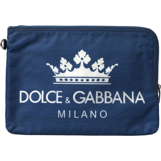 Dolce & GabbanaElegant Blue Nylon Zipped ClutchMcRichard Designer Brands£259.00
