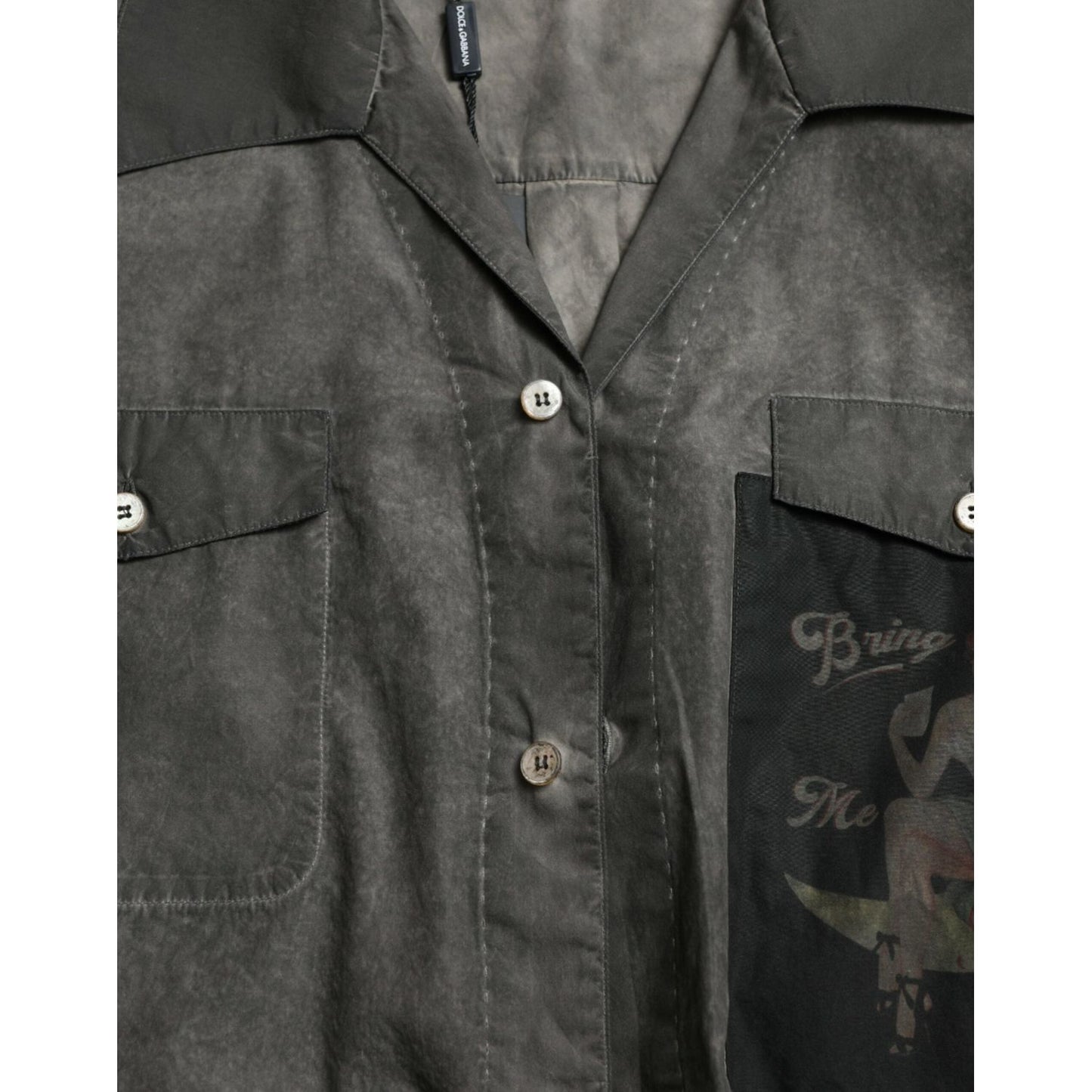 Dolce & Gabbana Elegant Dark Gray Cotton Button-Down Shirt dark-gray-cotton-collared-long-sleeves-shirt